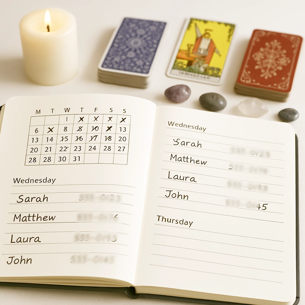 Agenda de consultas de Tarot