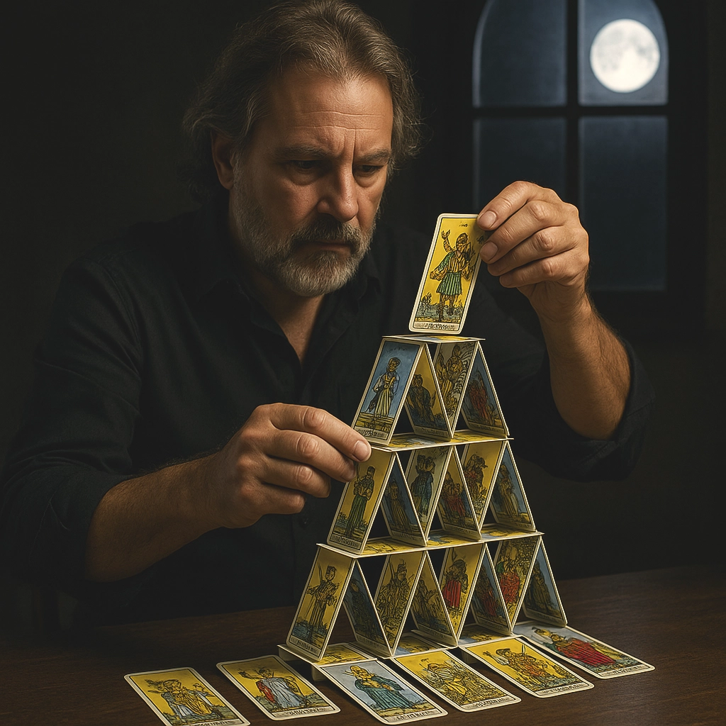 Tarotista jugando con Tarot